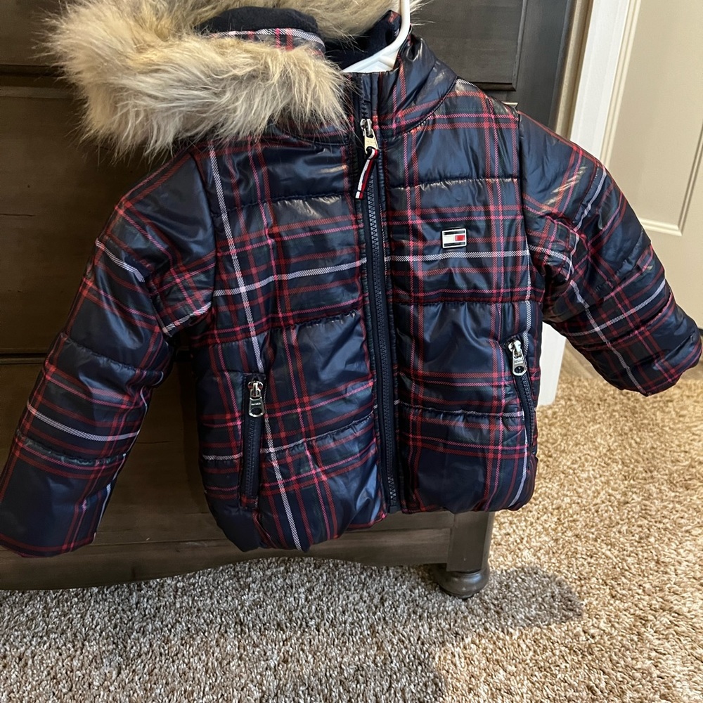 Little Girl 3T plaid Tommy Hilfiger winter coat